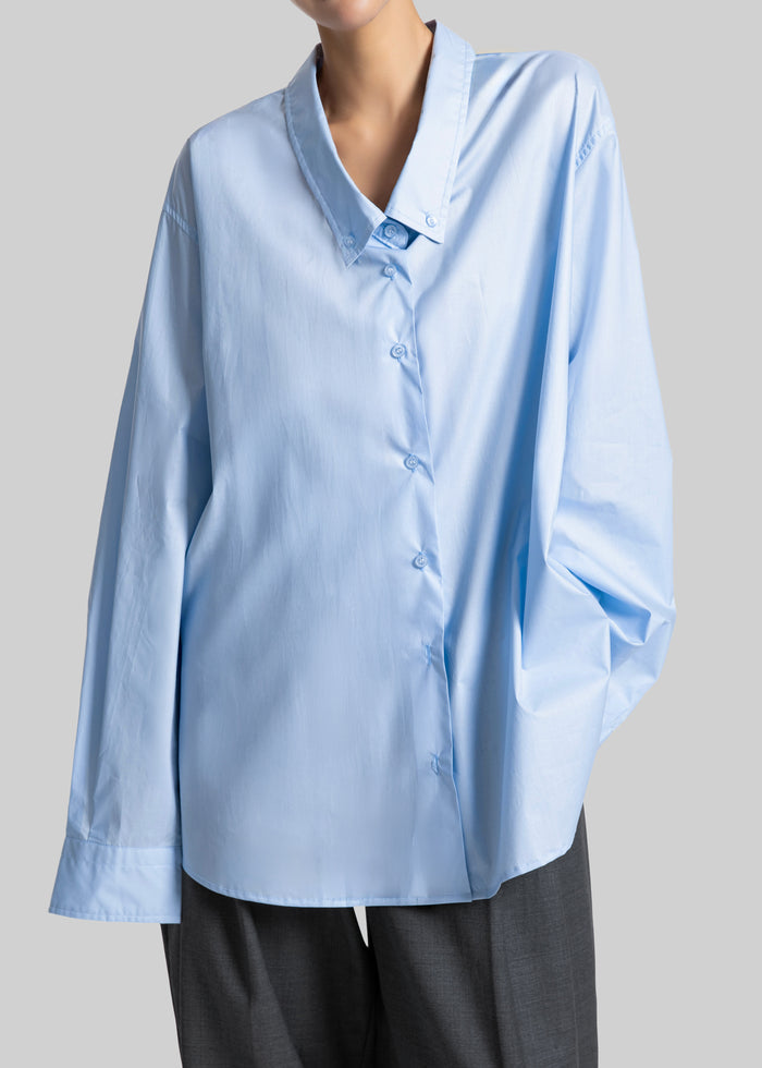 Revel Poplin Oversized Shirt - Sky Blue