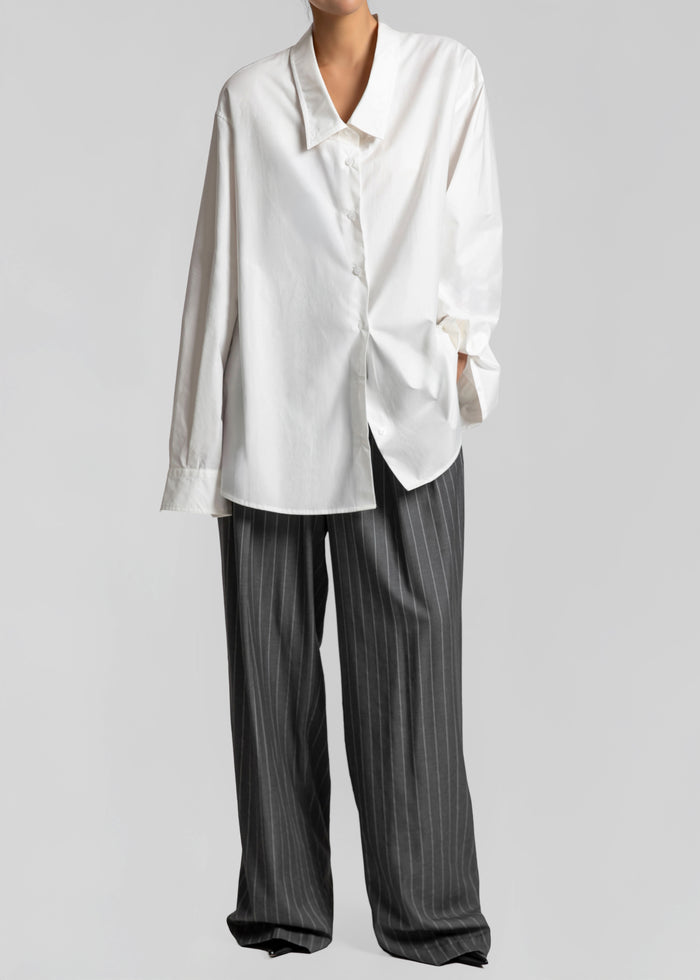 Revel Poplin Oversized Shirt - White