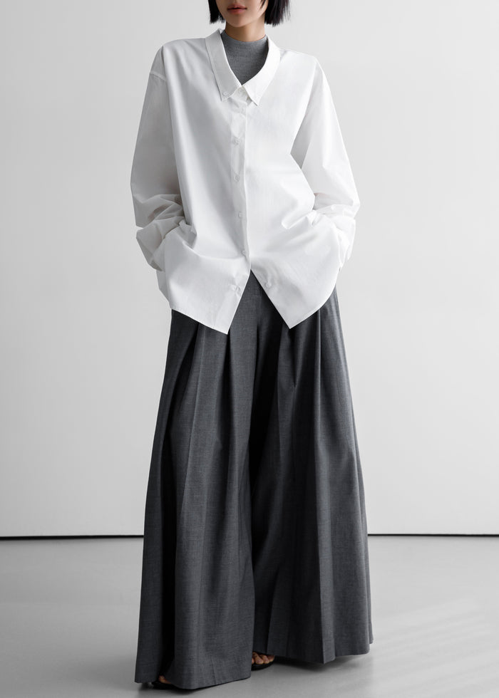 Revel Poplin Oversized Shirt - White