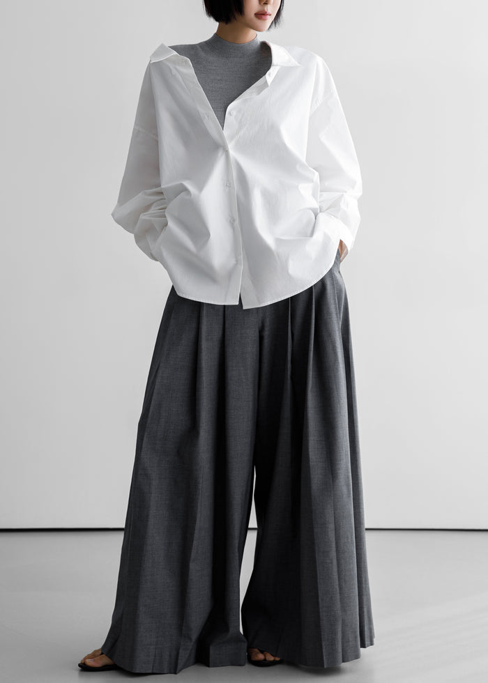 Revel Poplin Oversized Shirt - White