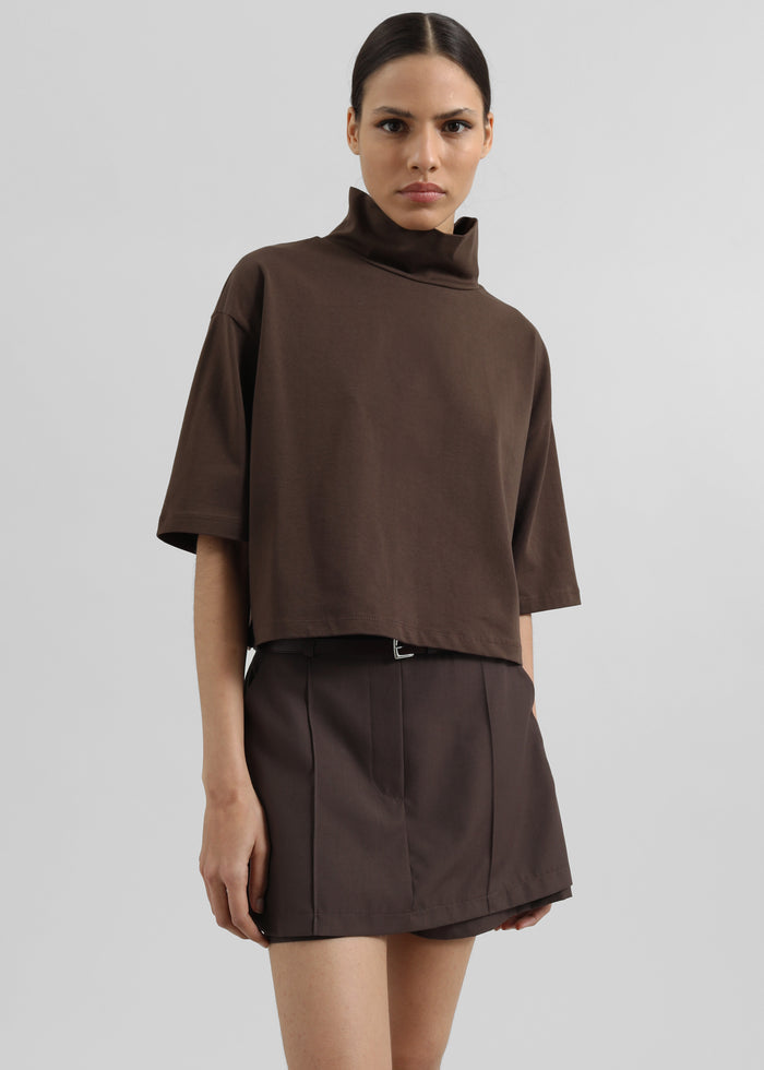 Reza Cropped Tee - Brown