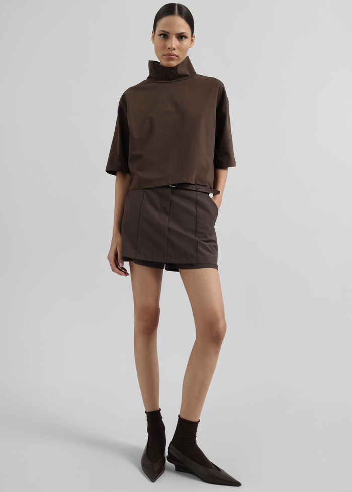 Reza Cropped Tee - Brown