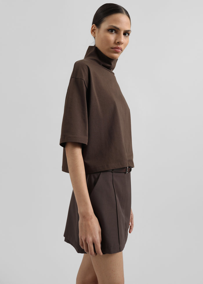 Reza Cropped Tee - Brown