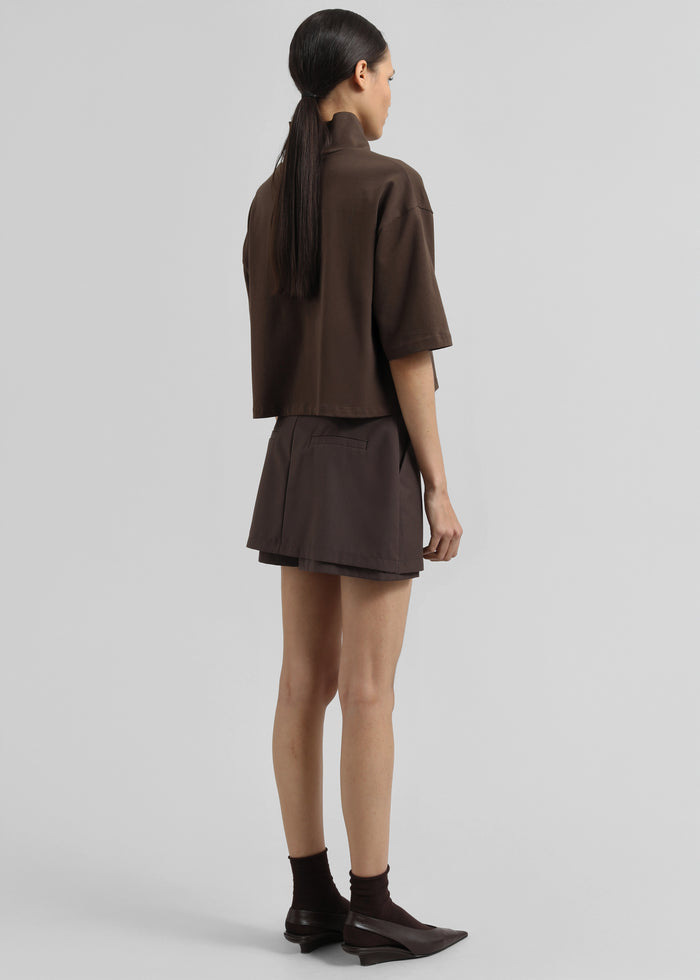 Reza Cropped Tee - Brown