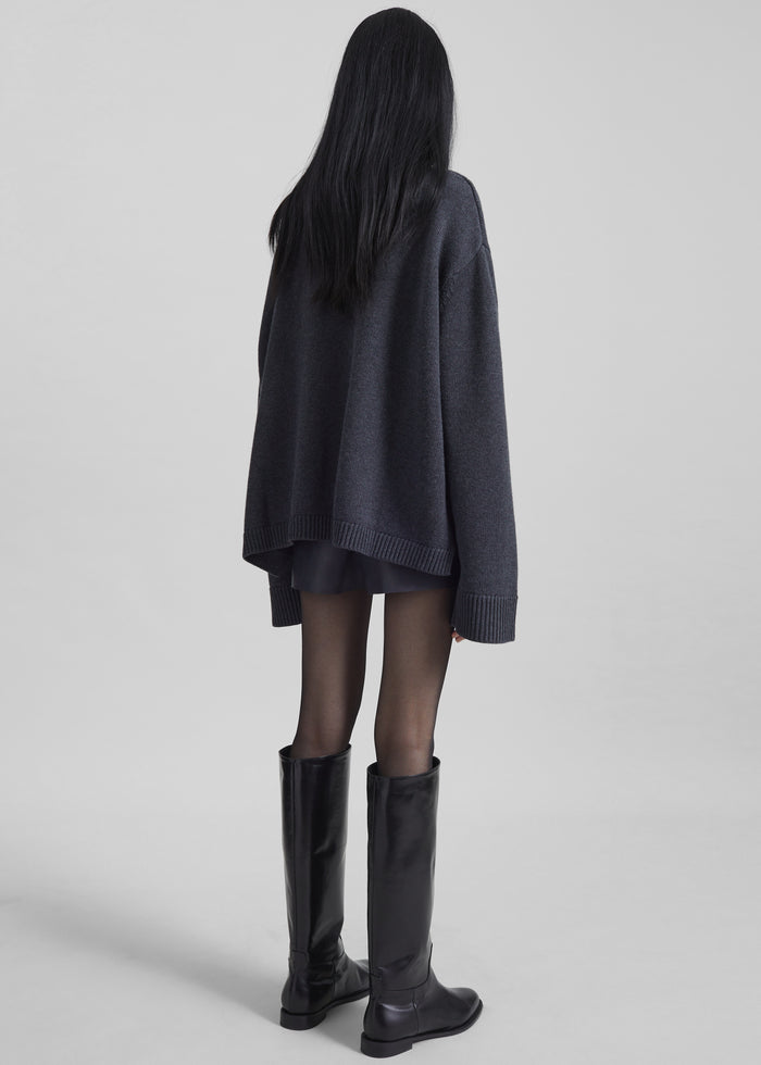 Rhea Trapeze Turtleneck - Charcoal
