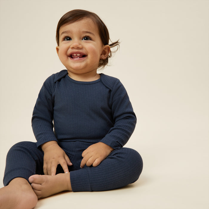 Ribbed Leggings - Navy