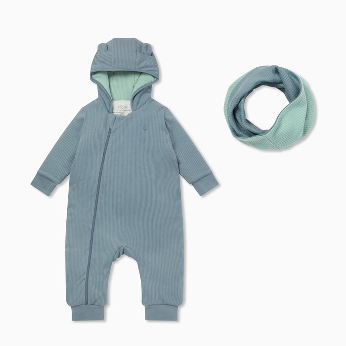 Ribbed Pramsuit & Snood Set