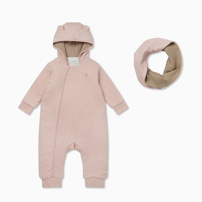 Ribbed Pramsuit & Snood Set