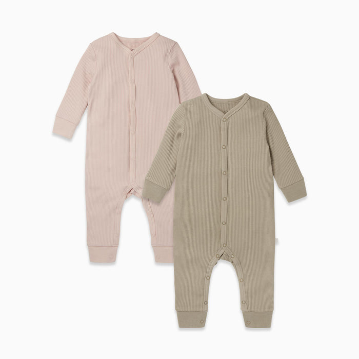 Ribbed Snap Romper 2 Pack