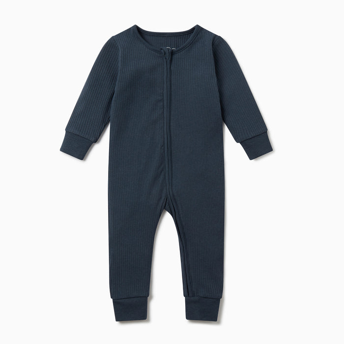 Ribbed Zip Romper