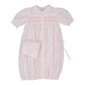 Ribbon Smocked gown w/hat