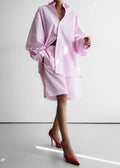Rimini Bermuda Shorts - Pink/White Stripe
