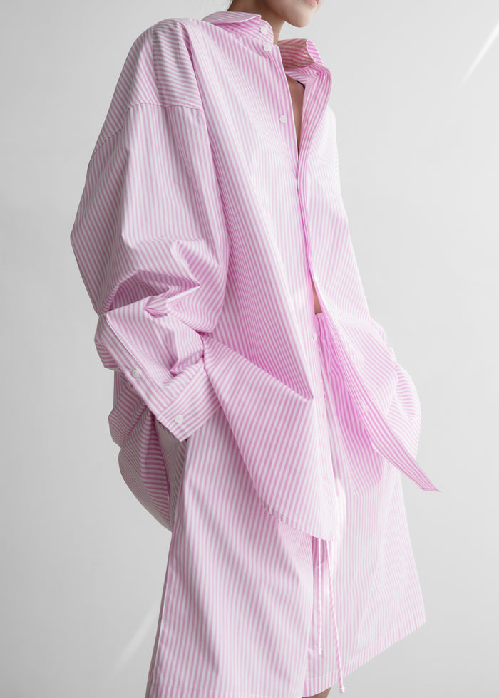 Rimini Bermuda Shorts - Pink/White Stripe
