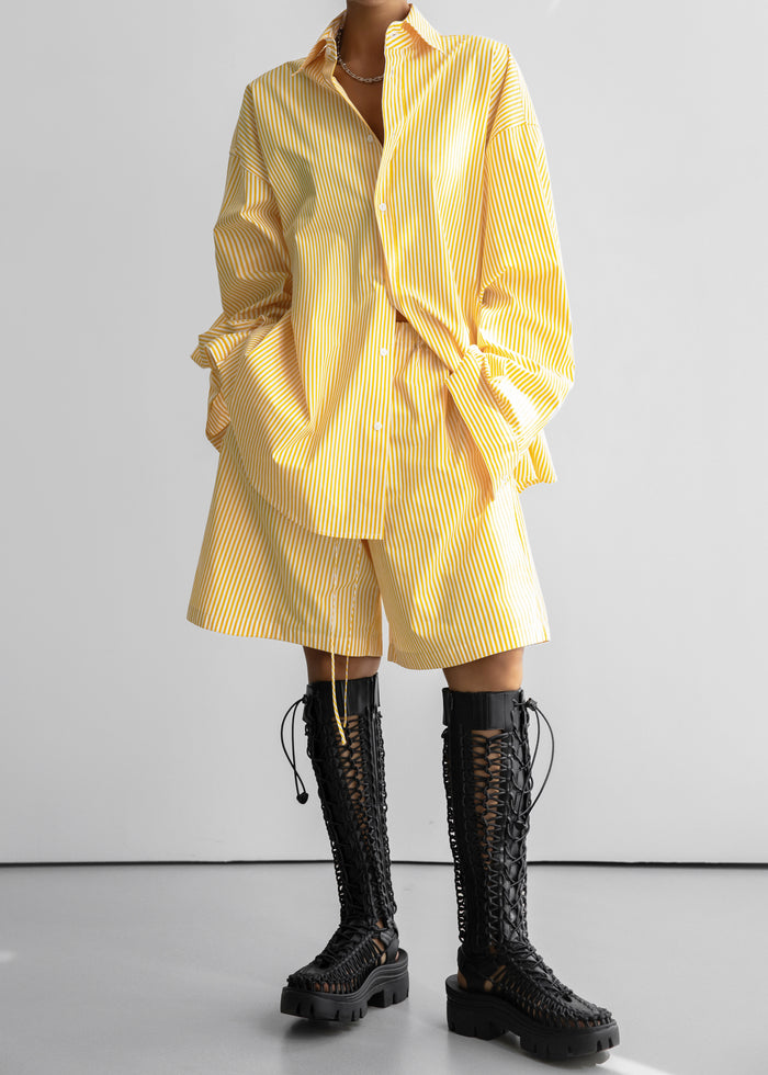 Rimini Bermuda Shorts - Yellow/White Stripe