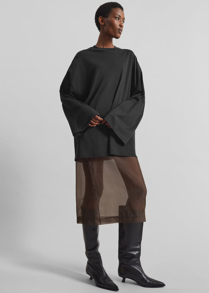 Rio Oversized Sleeve Tee - Black