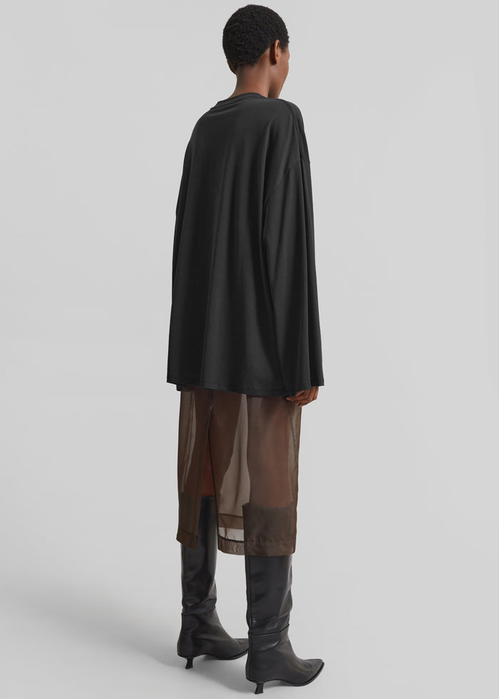 Rio Oversized Sleeve Tee - Black