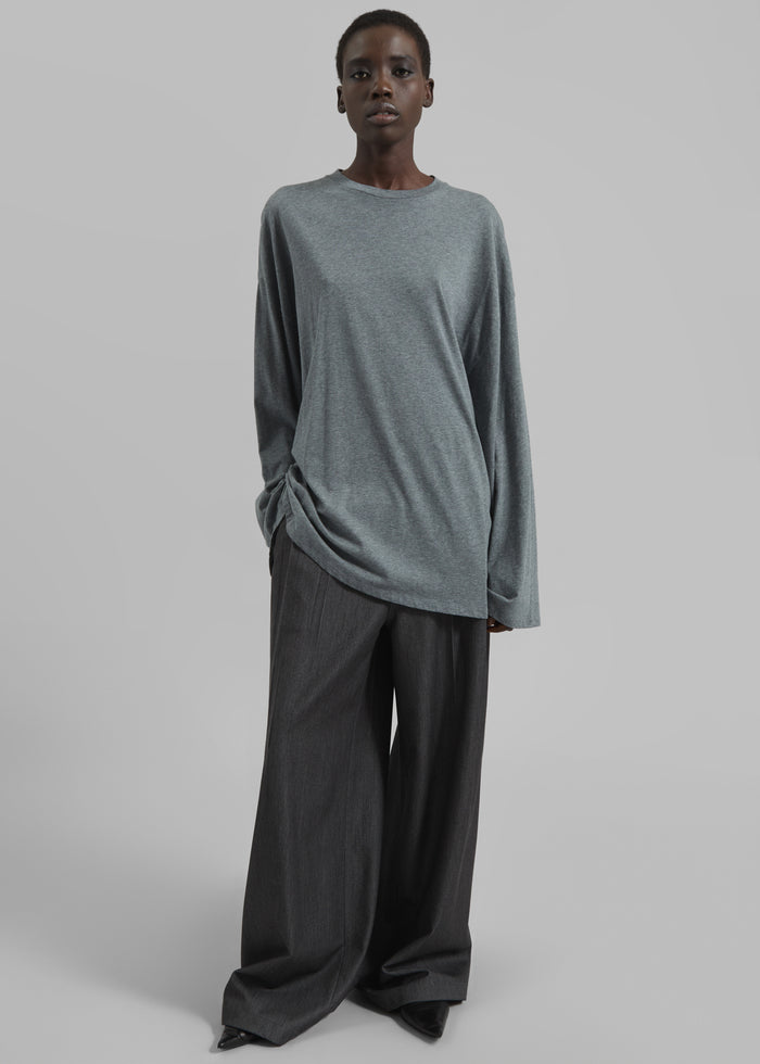 Rio Oversized Sleeve Tee - Dark Grey Melange