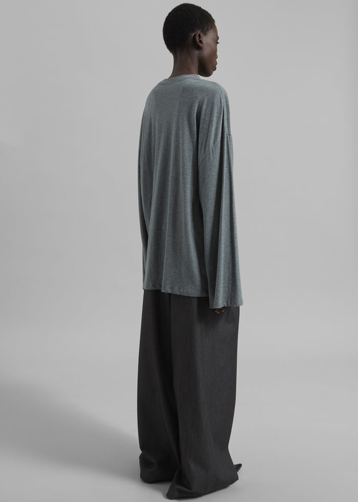 Rio Oversized Sleeve Tee - Dark Grey Melange