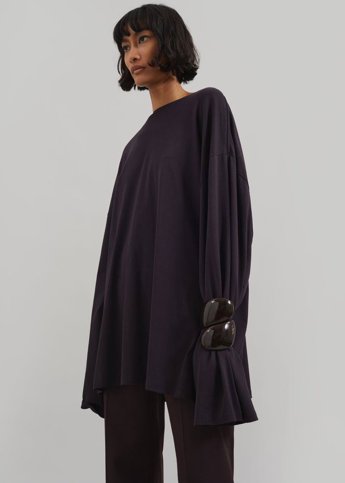 Rio Oversized Sleeve Tee - Dark Plum