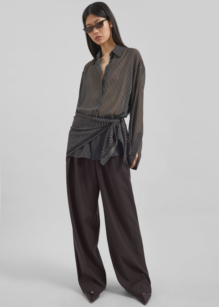 Ripley Pleated Trousers - Brown
