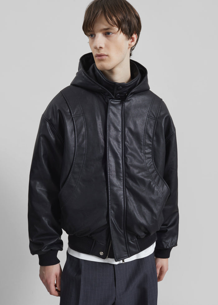Risor Faux Leather Jacket - Black
