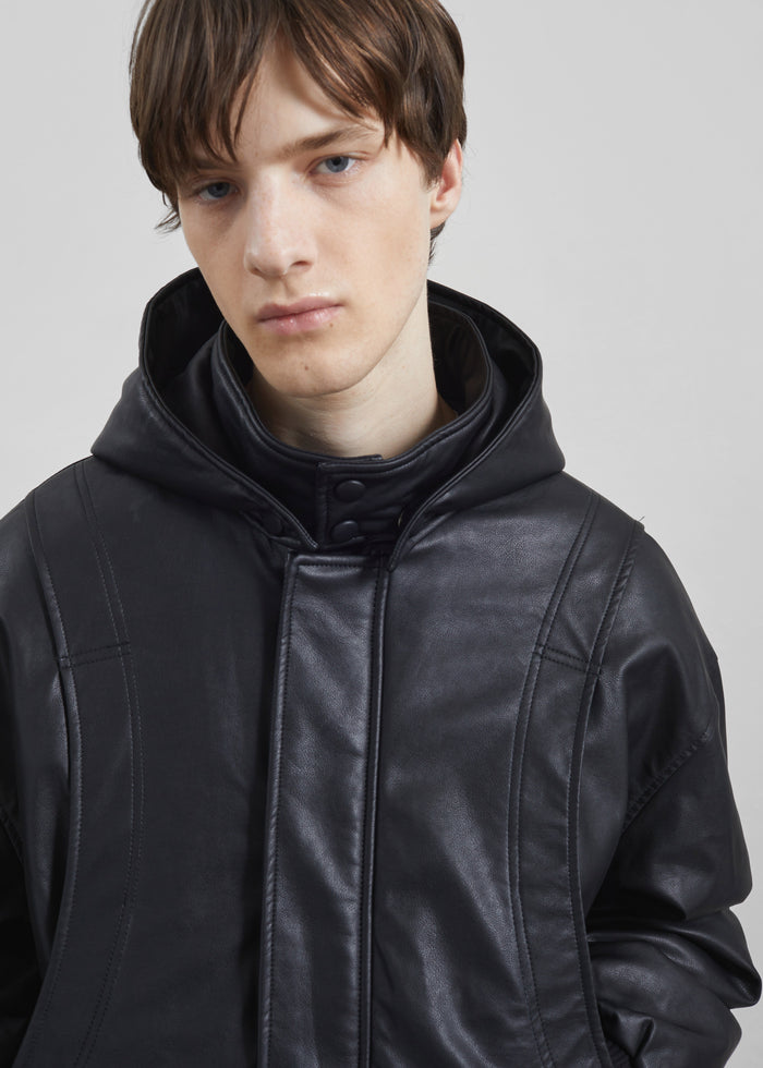 Risor Faux Leather Jacket - Black