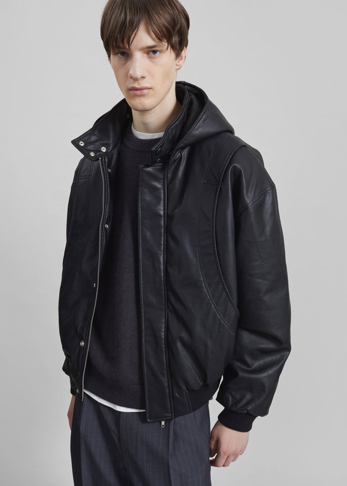Risor Faux Leather Jacket - Black