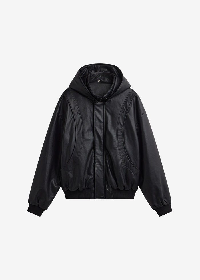 Risor Faux Leather Jacket - Black