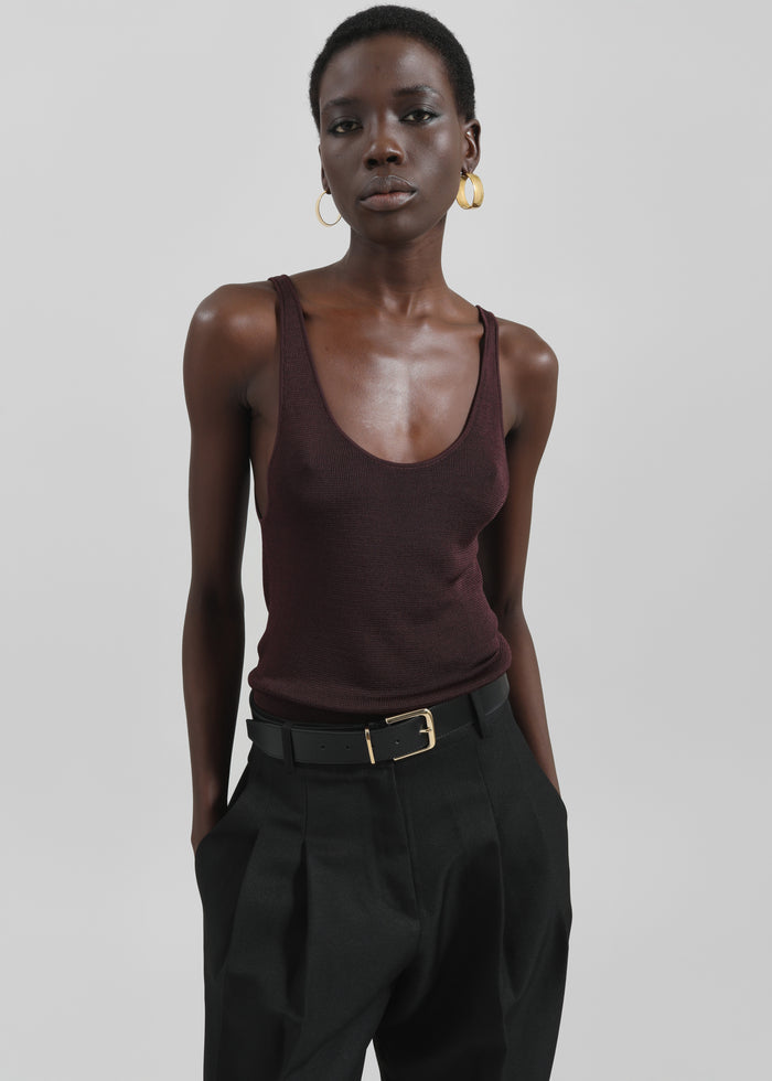 Rivo Knit Tank Top - Burgundy
