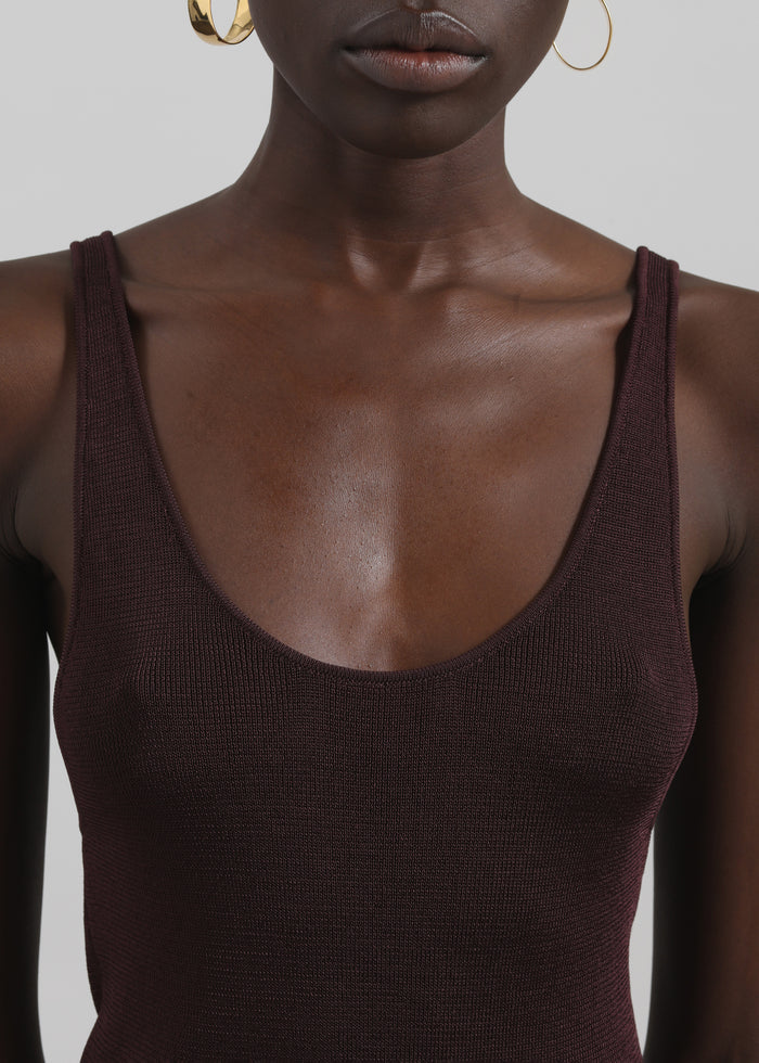 Rivo Knit Tank Top - Burgundy