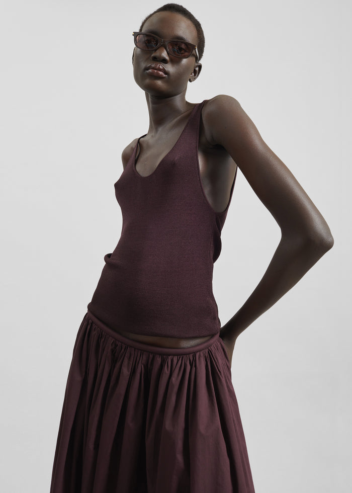 Rivo Knit Tank Top - Burgundy