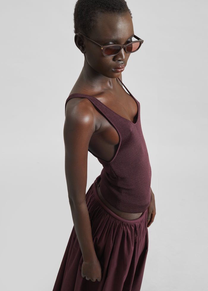 Rivo Knit Tank Top - Burgundy