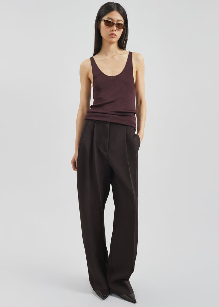 Rivo Knit Tank Top - Burgundy