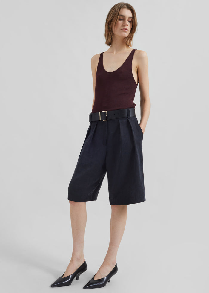 Rivo Knit Tank Top - Burgundy