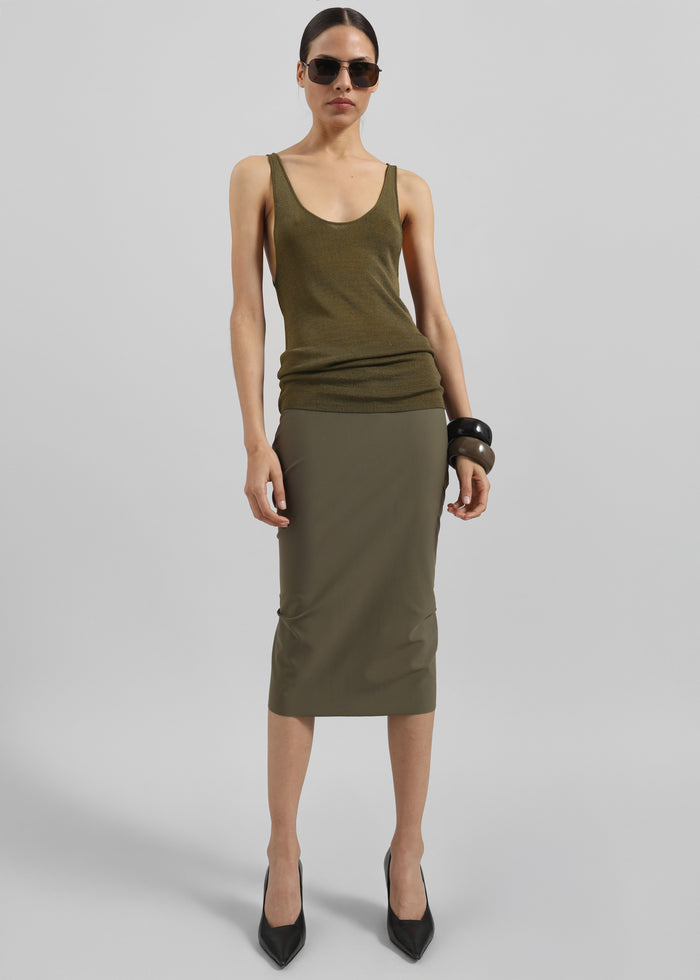 Rivo Knit Tank Top - Khaki