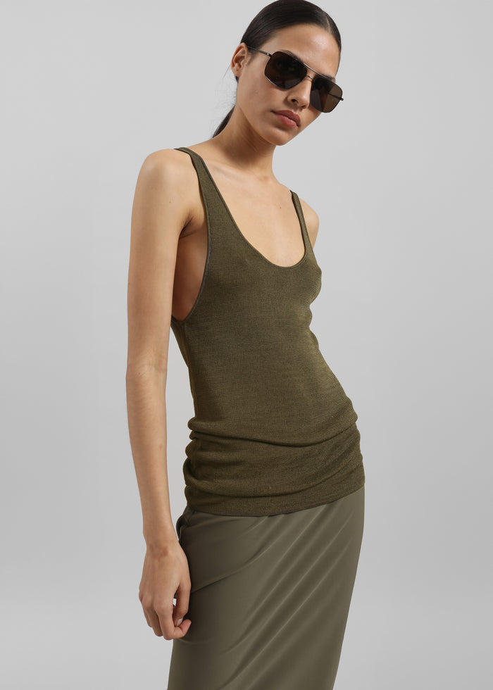 Rivo Knit Tank Top - Khaki
