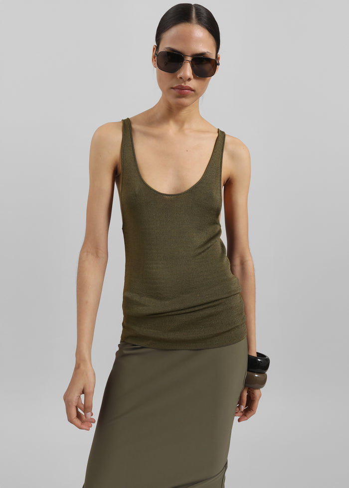 Rivo Knit Tank Top - Khaki