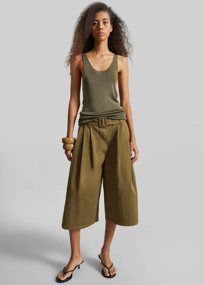 Rivo Knit Tank Top - Khaki