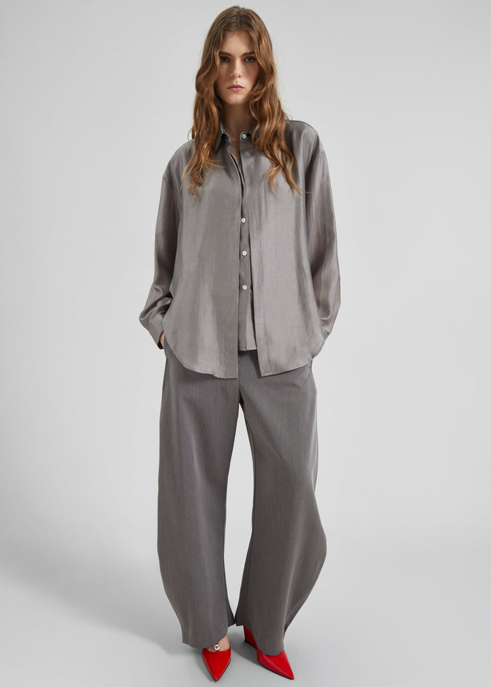Roanne Fluid Double Shirt - Steel Grey