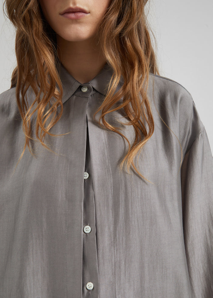 Roanne Fluid Double Shirt - Steel Grey