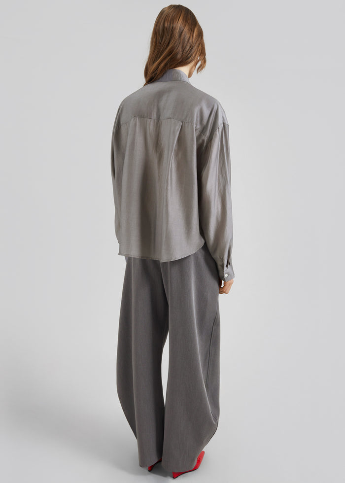 Roanne Fluid Double Shirt - Steel Grey