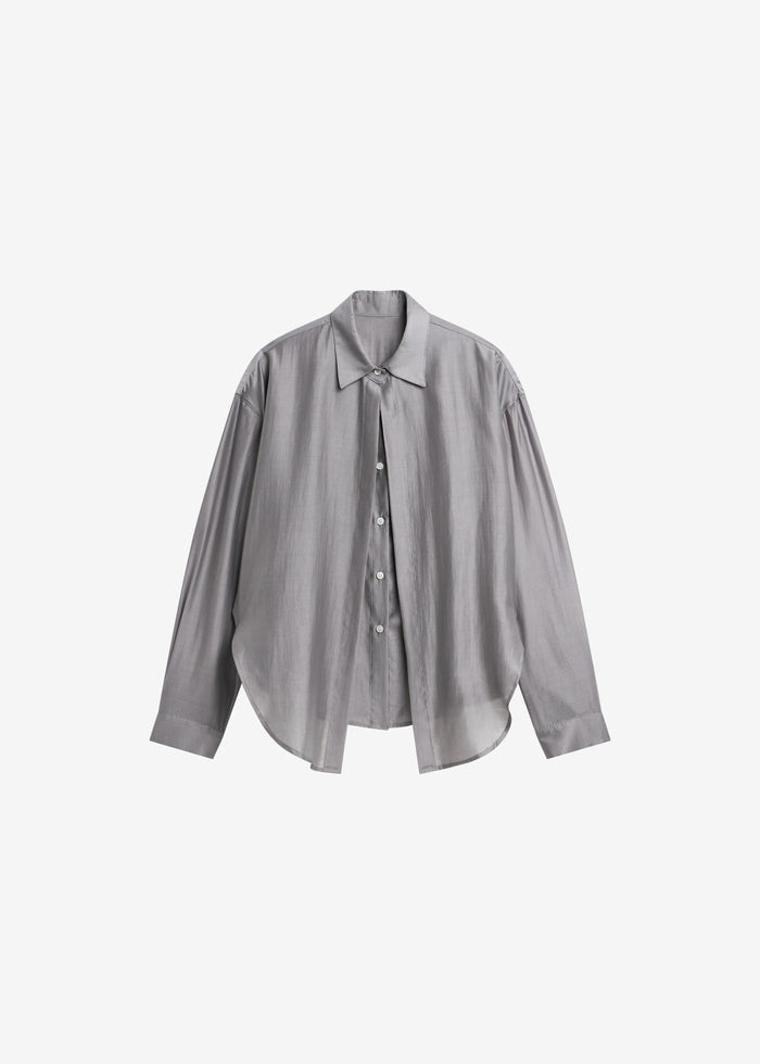 Roanne Fluid Double Shirt - Steel Grey