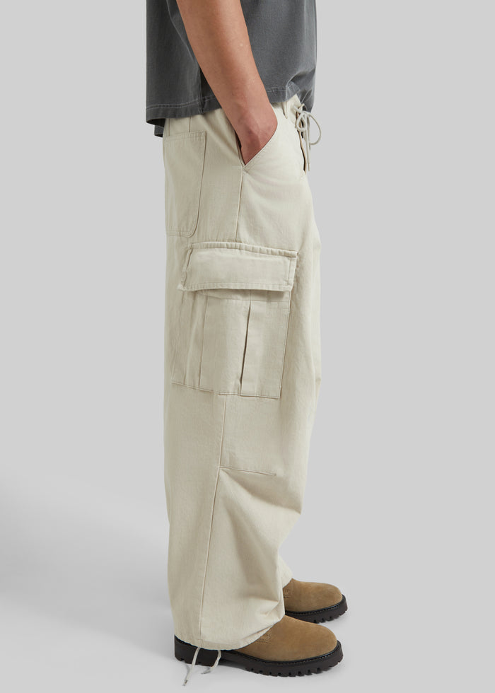 Robion Drawstring Cargo Pants - Beige