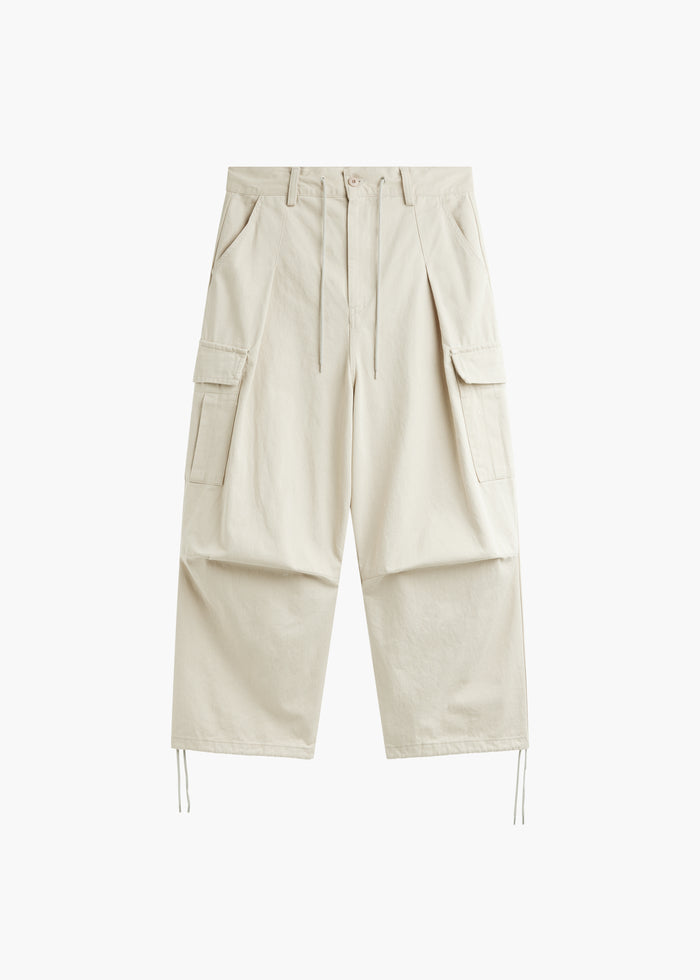 Robion Drawstring Cargo Pants - Beige