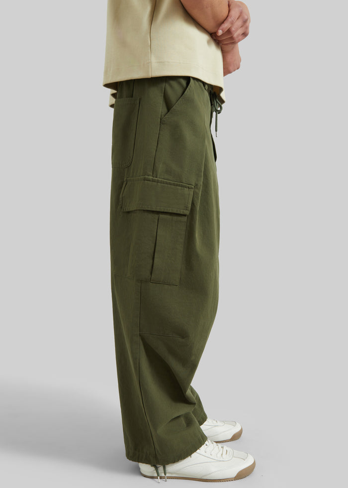 Robion Drawstring Cargo Pants - Dark Olive