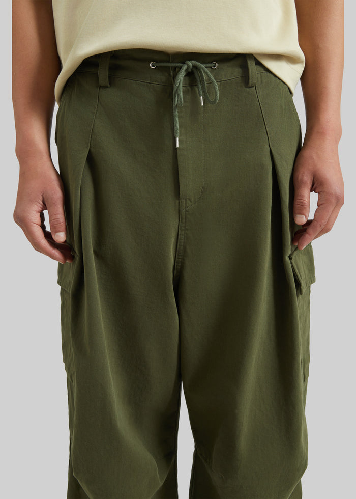 Robion Drawstring Cargo Pants - Dark Olive