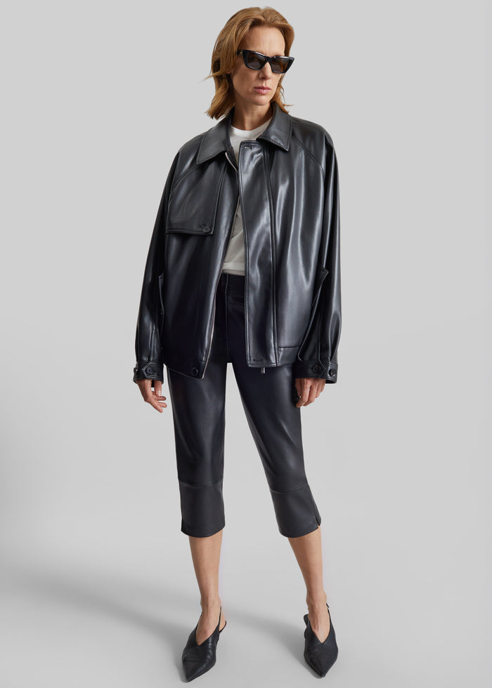 Roisin Faux Leather Jacket - Black