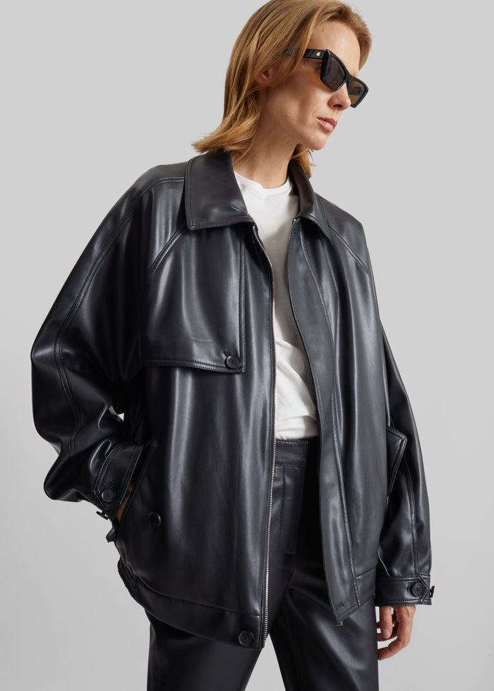 Roisin Faux Leather Jacket - Black