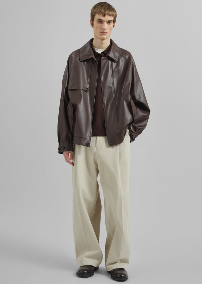 Roisin Faux Leather Jacket - Brown