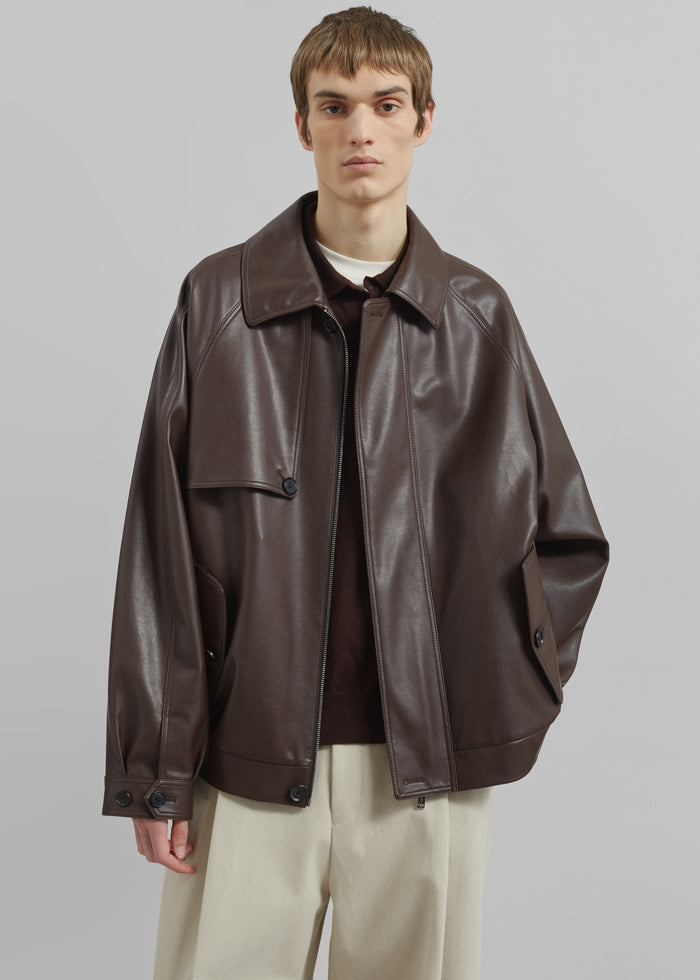 Roisin Faux Leather Jacket - Brown